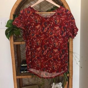 Paisley top with flowy sleeves